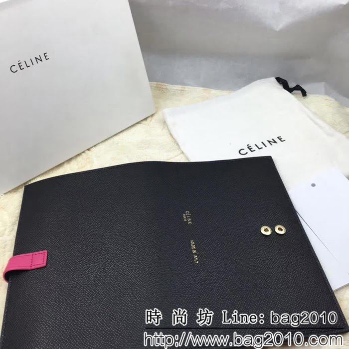 CELINE賽琳原單 專櫃 手掌紋牛皮搭扣拼色錢夾 4148 SL1692